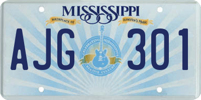 MS license plate AJG301