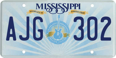 MS license plate AJG302