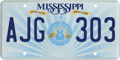 MS license plate AJG303