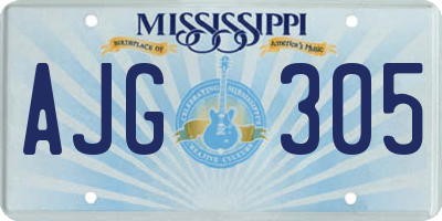 MS license plate AJG305
