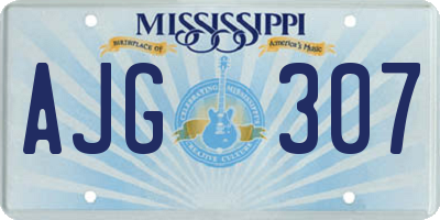 MS license plate AJG307