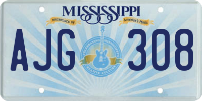 MS license plate AJG308