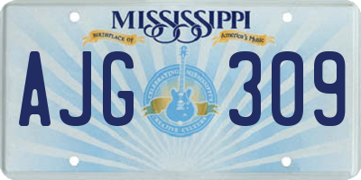MS license plate AJG309