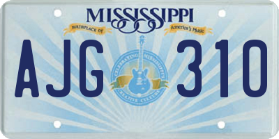 MS license plate AJG310