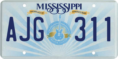 MS license plate AJG311