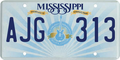 MS license plate AJG313
