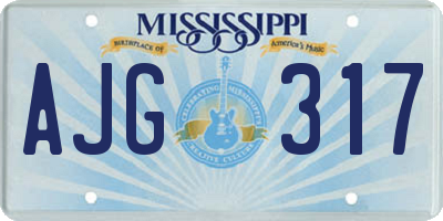 MS license plate AJG317
