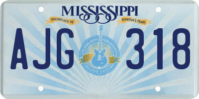 MS license plate AJG318