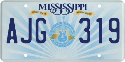 MS license plate AJG319