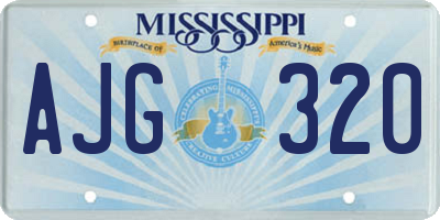 MS license plate AJG320