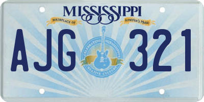MS license plate AJG321