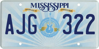 MS license plate AJG322