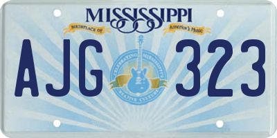 MS license plate AJG323