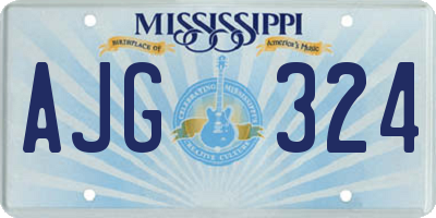 MS license plate AJG324