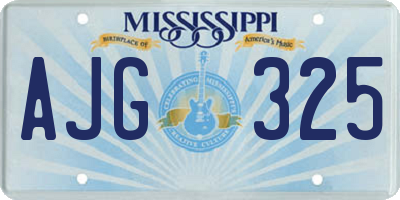 MS license plate AJG325