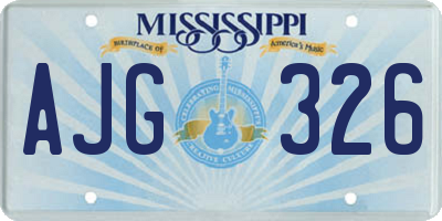 MS license plate AJG326