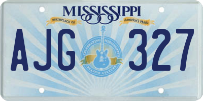 MS license plate AJG327