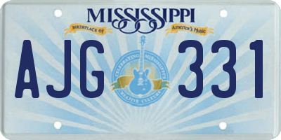 MS license plate AJG331