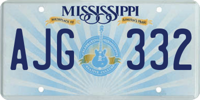 MS license plate AJG332