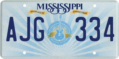 MS license plate AJG334