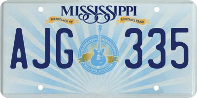 MS license plate AJG335