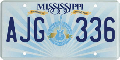 MS license plate AJG336