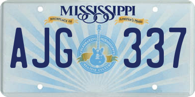 MS license plate AJG337