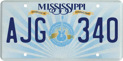 MS license plate AJG340