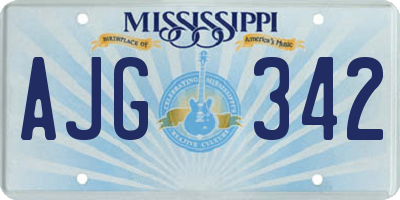 MS license plate AJG342