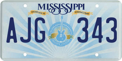 MS license plate AJG343