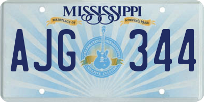 MS license plate AJG344