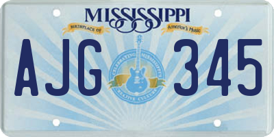 MS license plate AJG345