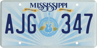 MS license plate AJG347