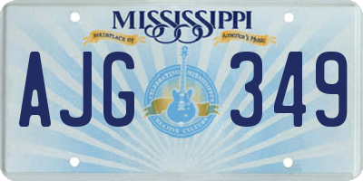 MS license plate AJG349