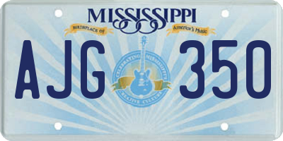 MS license plate AJG350