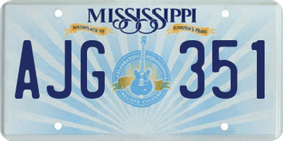 MS license plate AJG351