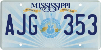 MS license plate AJG353