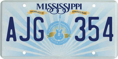 MS license plate AJG354