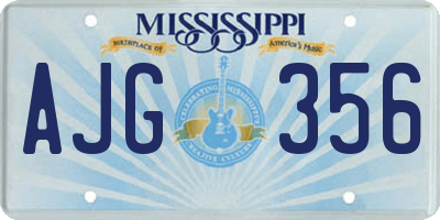 MS license plate AJG356