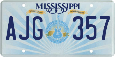 MS license plate AJG357