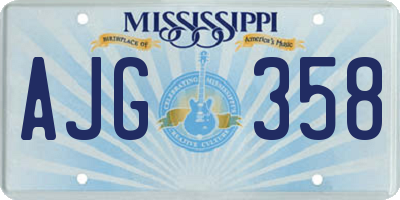 MS license plate AJG358