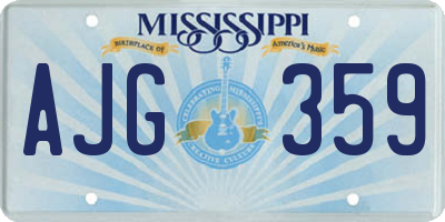 MS license plate AJG359
