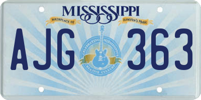 MS license plate AJG363