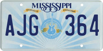MS license plate AJG364