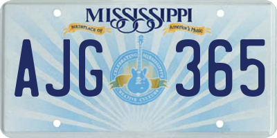 MS license plate AJG365
