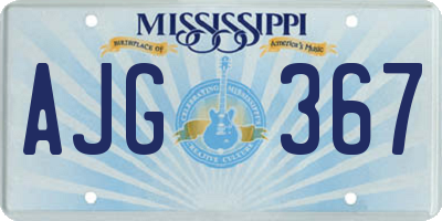 MS license plate AJG367
