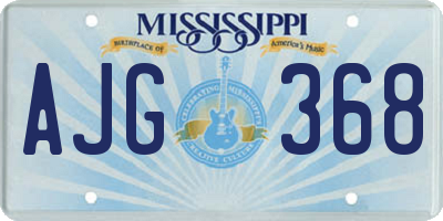 MS license plate AJG368