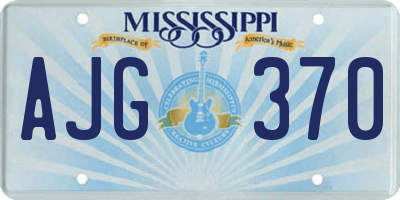 MS license plate AJG370
