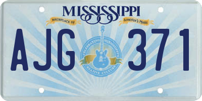 MS license plate AJG371