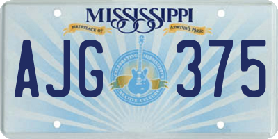 MS license plate AJG375